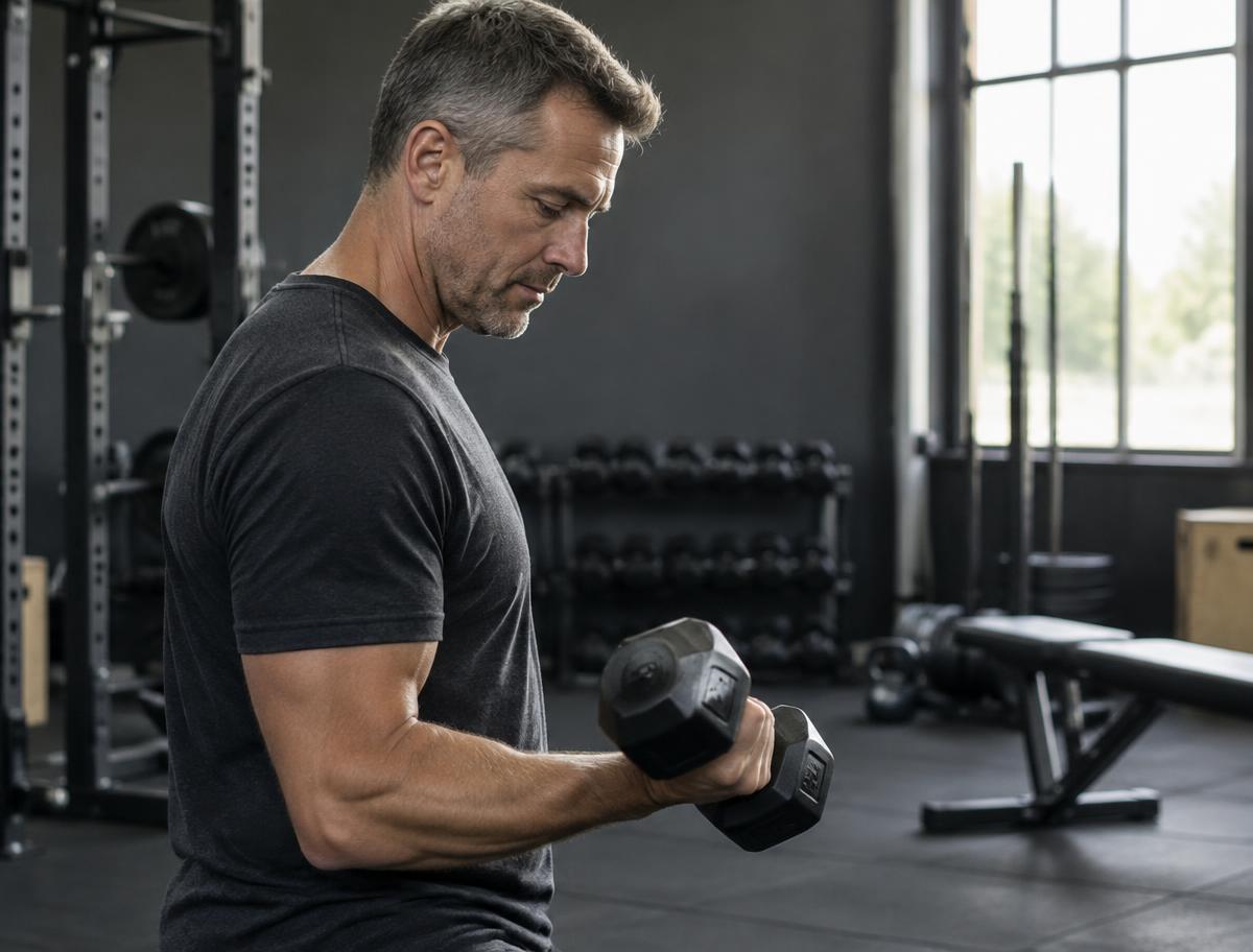 An adult man training in a gym; illustrative community photography